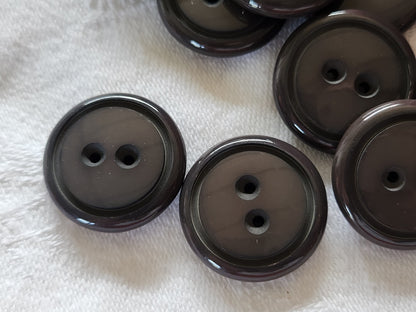 Lot 16 boutons vintage marron 2,1 cm trous ref 2232