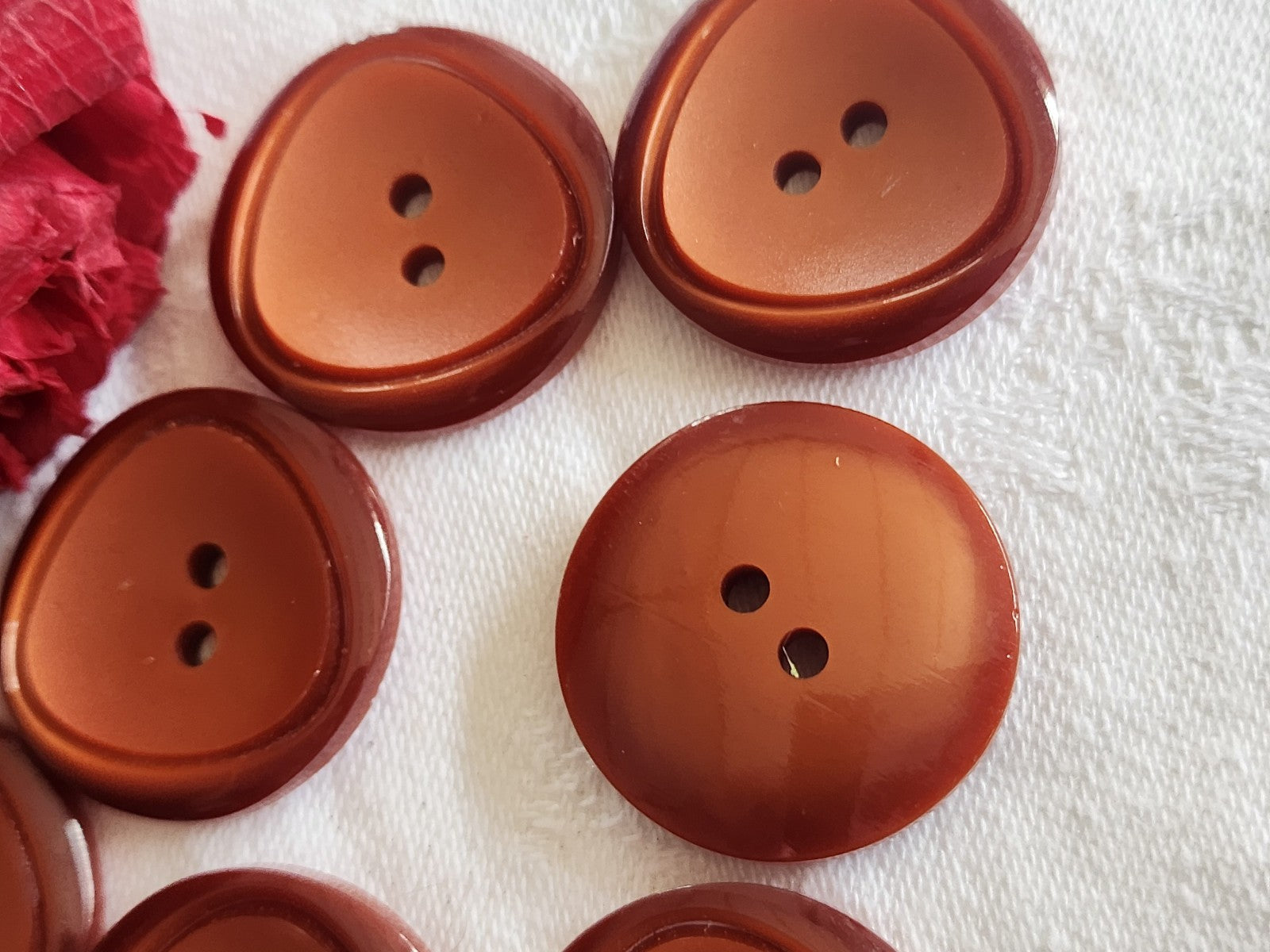 Lot 7 gros boutons vintage marron 2,7 cm trous ref 1726