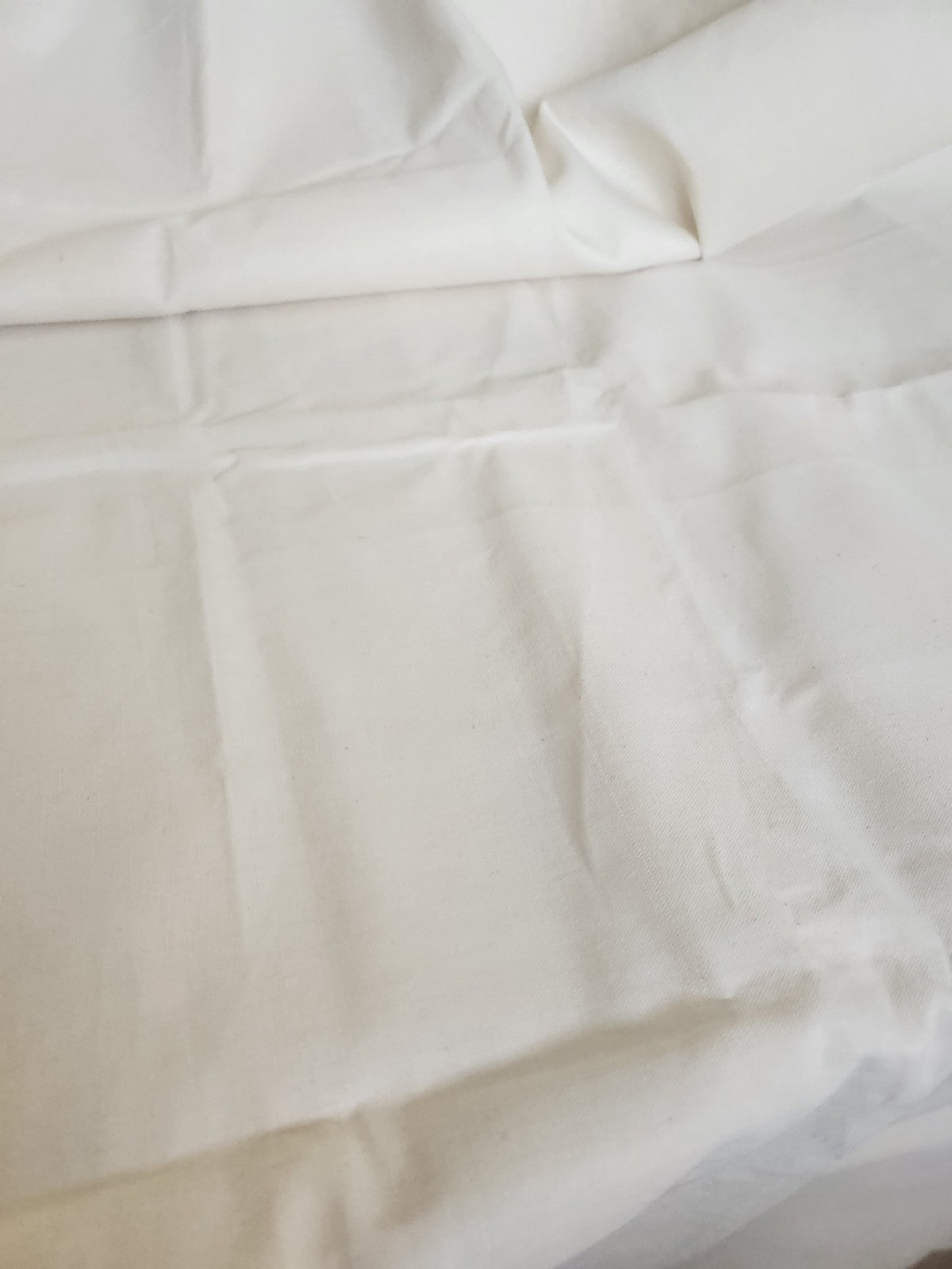 Ancien coupon de tissu toile métis beige 182 cm sur 97 cm B5