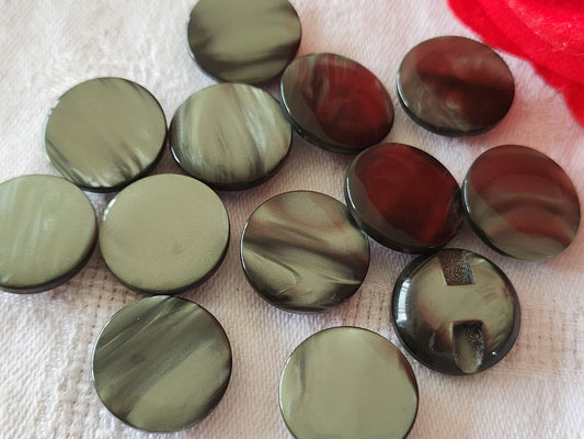Lot 12 boutons vintage vert ombragé à pied lumineux 1,8 cm ref 5996