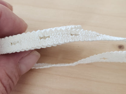 Dentelle ancienne coton ajourée 2 mètres 05 sur 0,9 cm fait main T1-23
