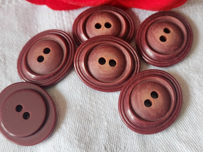 Lot 6 boutons vintage marron ovale  2,3 sur 2,6 cm ref 2449