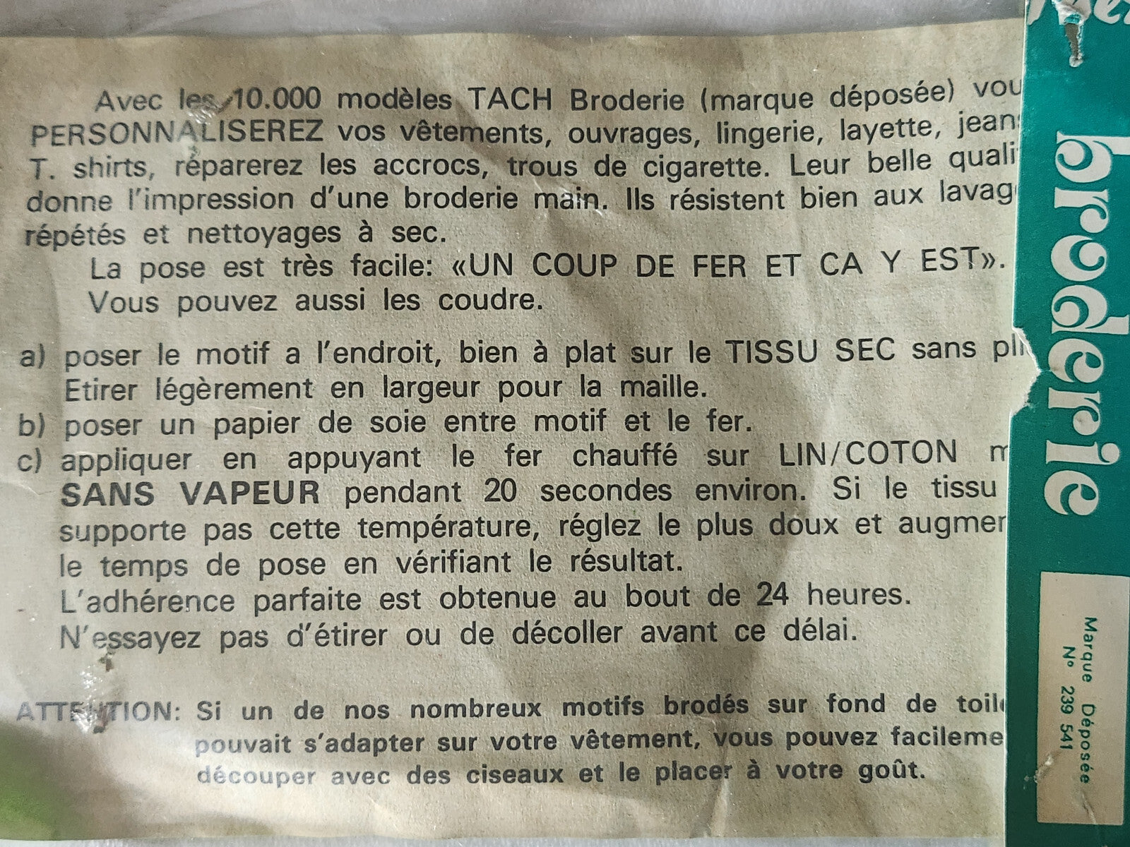 Ancien patch vintage thermocollant armée broderie customisation 