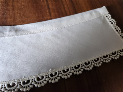 Ancien  col tissu satiné  dentelle  vintage  B1-73