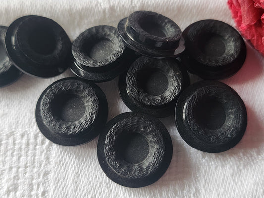 Lot 8 boutons vintage noir contraste mat lumineux 1,7 cm ref 4785