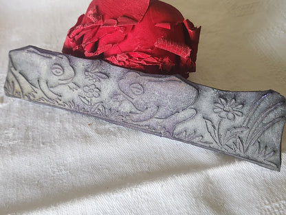 Tampon ancien sans support frise idéal broderie collection crapaud n°13