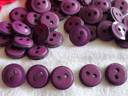 Lot 19 boutons vintage violet paillette petits à trous  1,3 cm ref 1476