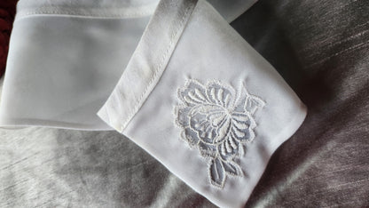 Joli col ancien transparent vintage broderie adulte B1-10
