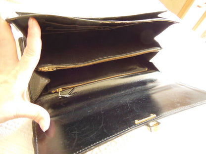 Ancien sac à main noir effet peau belle qualité noir sac besace