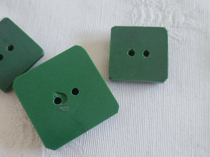 Collection trio boutons anciens bicolore vert metal 2,7 et  2 cm D17B