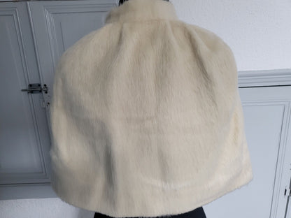 Etole ancienne vintage cape dessus d'épaule petite taille femme 34 crème B5