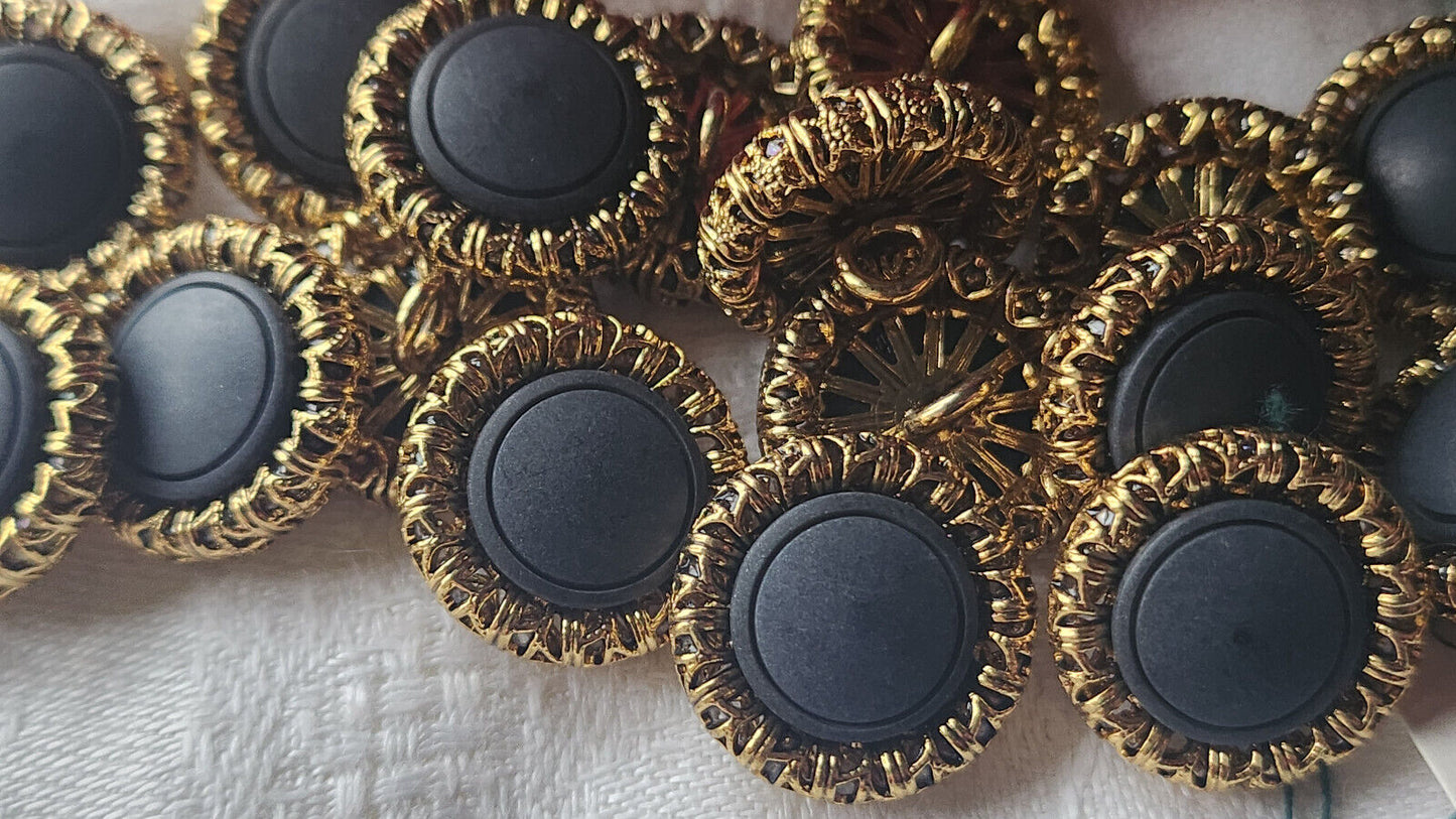 Lot 6 boutons en métal dentelle coeur mat vintage pied 1,7 cm ref 2851