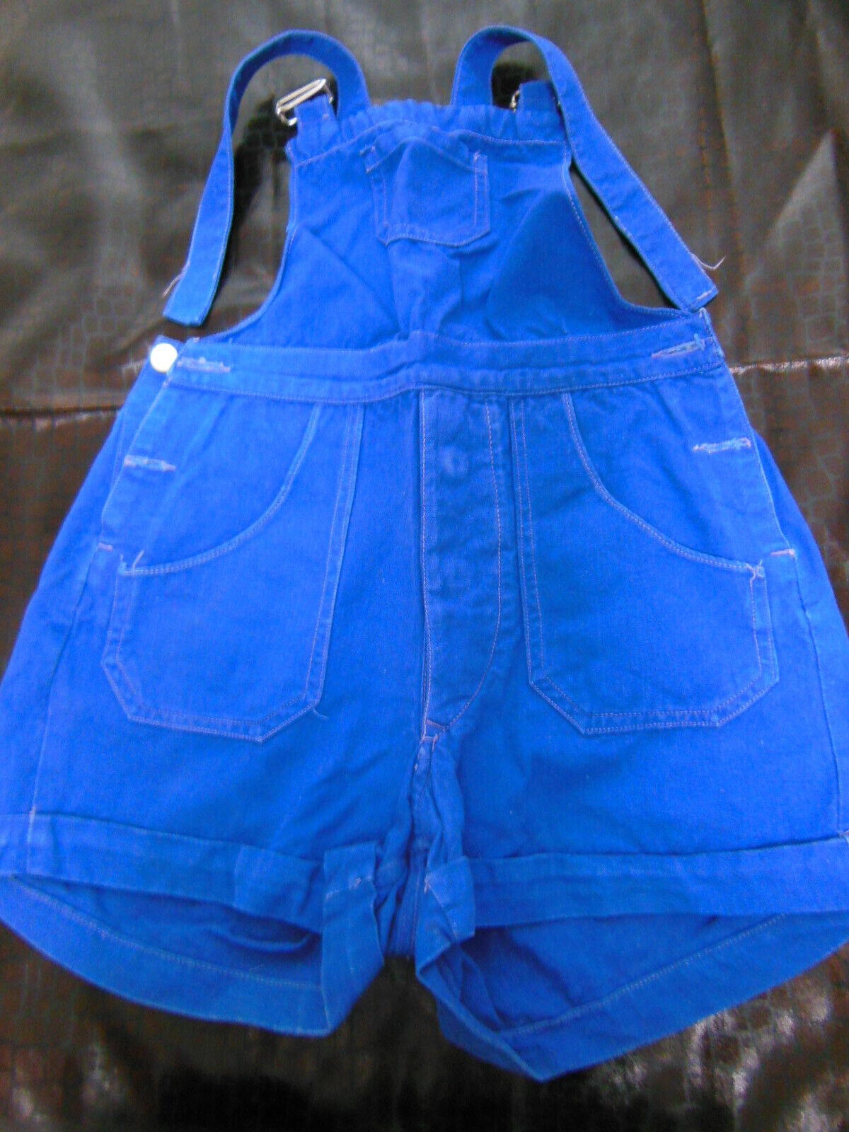 Petite salopette ancienne enfant grande poupée bleu de travail vintage 6 ans B7