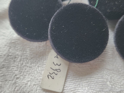lot 6 boutons vintage doudou noir à pied passementerie 2,3 cm ref 3067