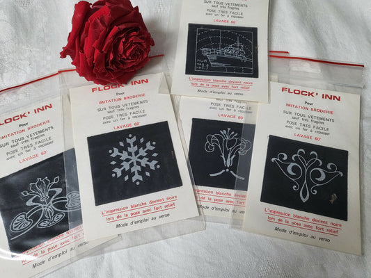Lot  5 patchs broderie année 80 customisation couture thermocollant N°3 T17