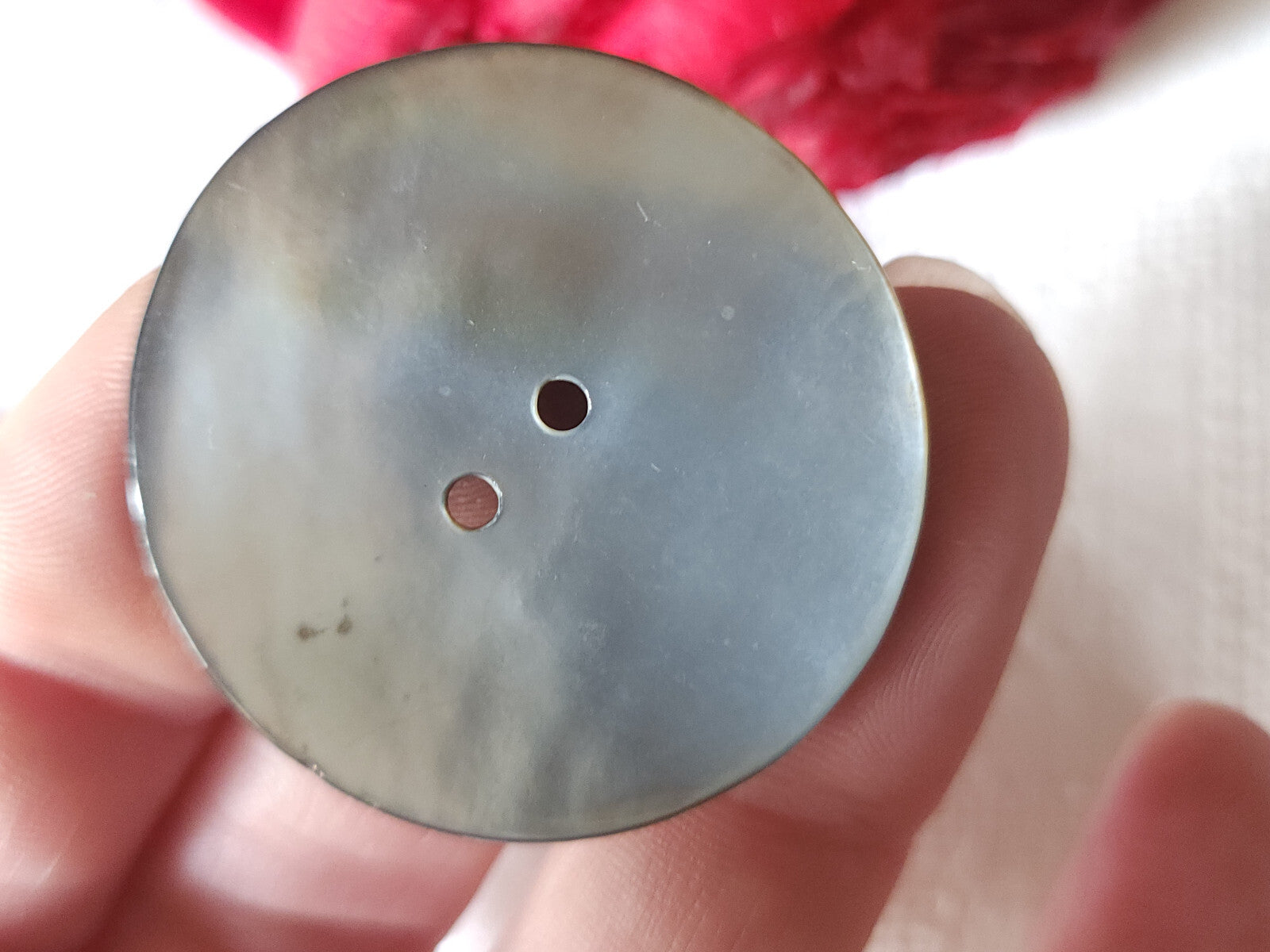 Enorme bouton ancien en nacre grise 3,8 cm XXL   G18F