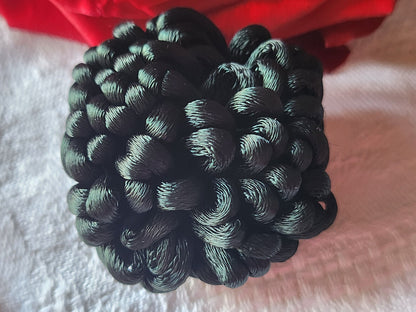 Haute couture gros bouton ancien soie passementerie vert 4 cm XXL G17P