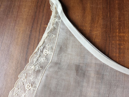 Joli col ancien etamine tissu fin amidonner grand adulte B7-7