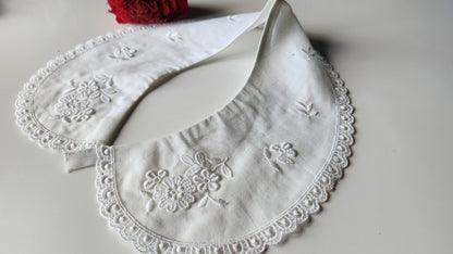Ancien  col dentelle application tissu fin dentelle  B1-29