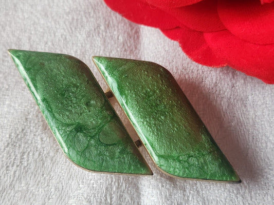 Boucle de ceinture ancienne vintage metal en une seule partie vert