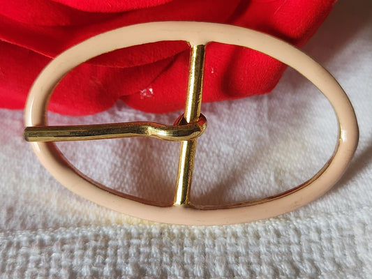 Boucle de ceinture ancienne vintage  rose métal doré 5 cm sur 3 cm