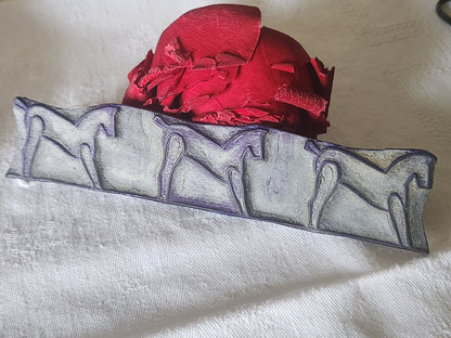 Tampon ancien sans support frise idéal broderie collection chevaux long n°5
