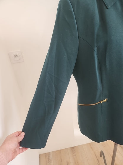 Veste neuve verte zippé Lucia étiquette année 1990/2000 taille 40 ref portant