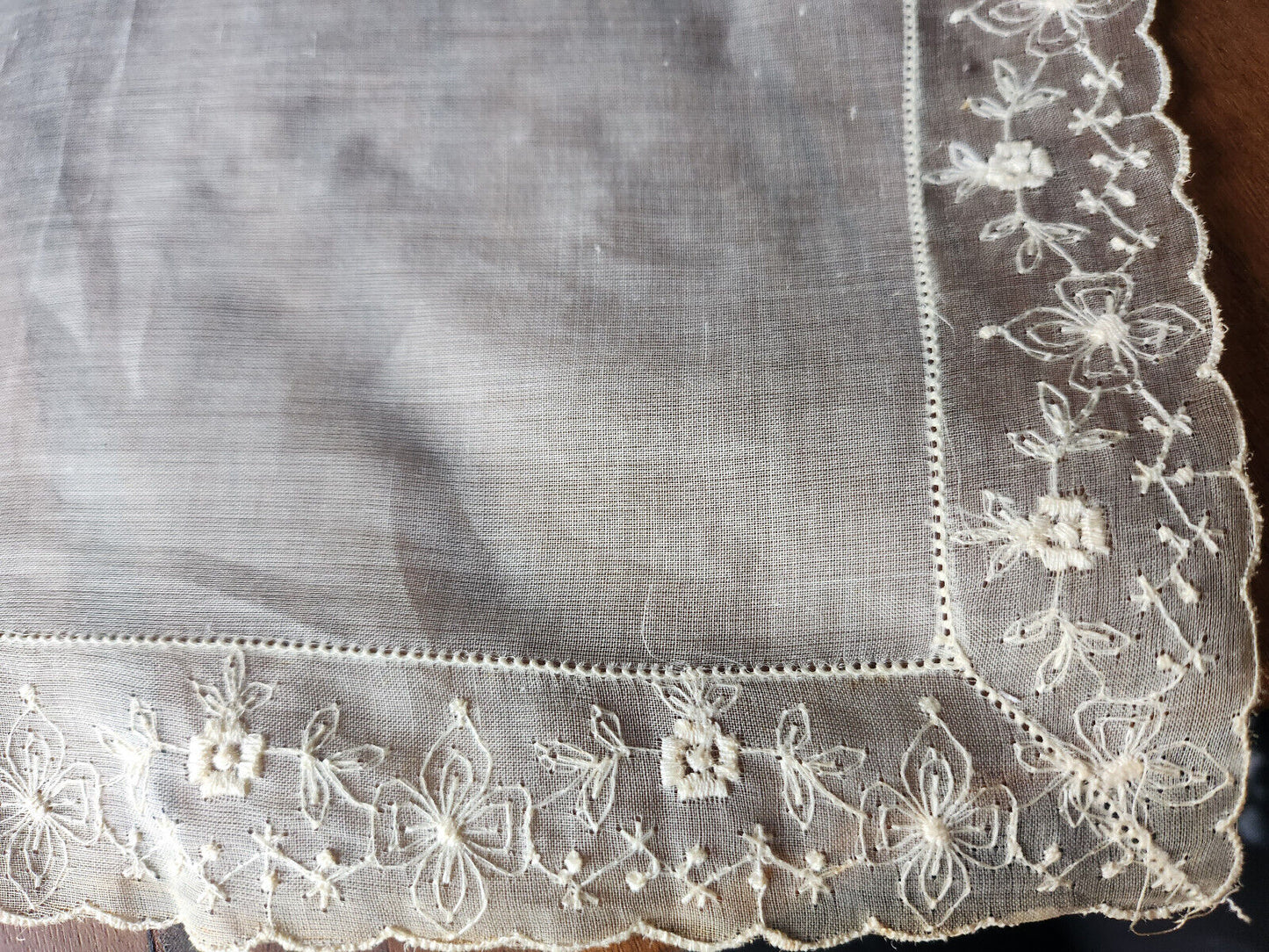 Joli col ancien etamine tissu fin amidonner grand adulte B7-7