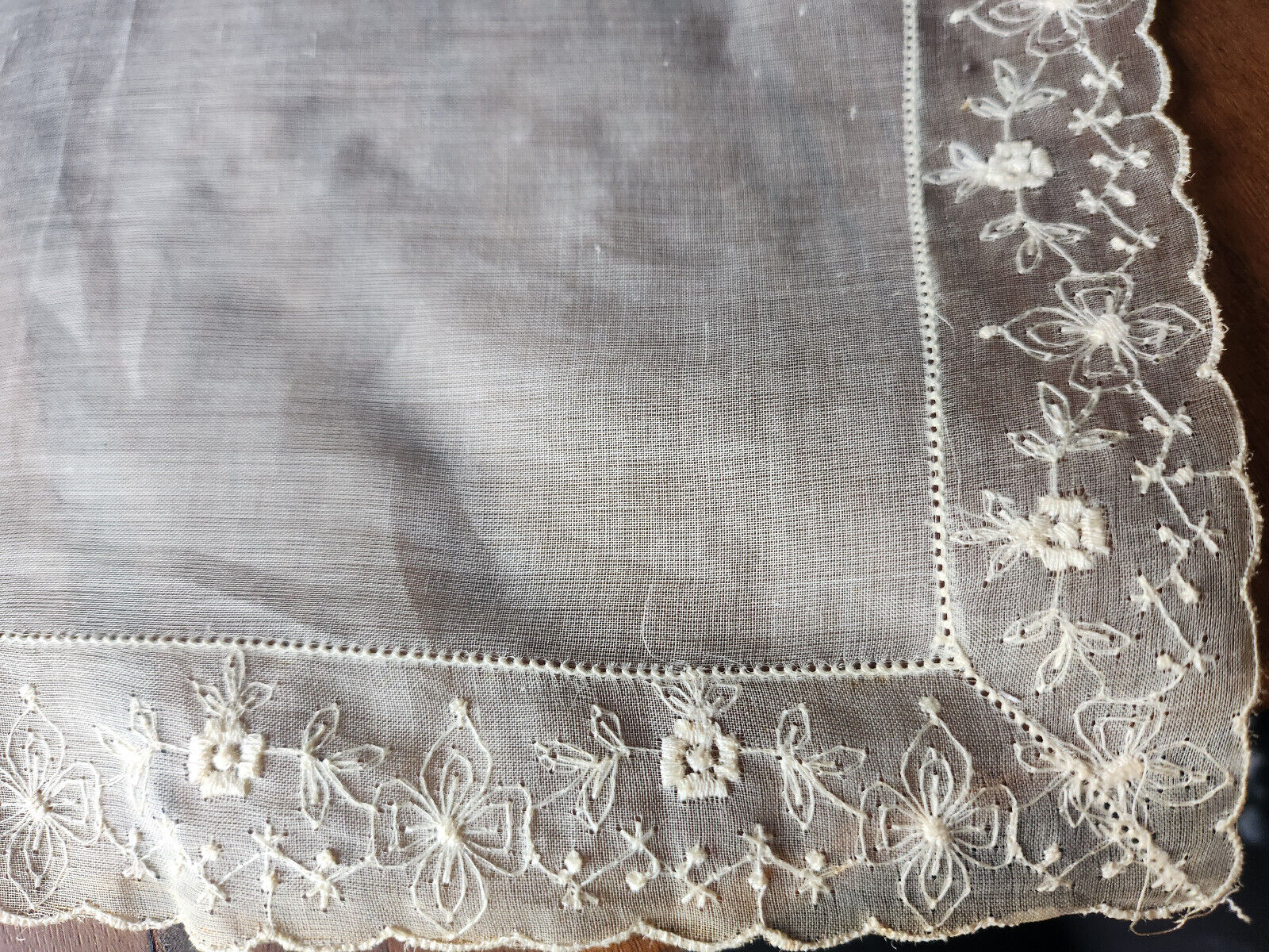 Joli col ancien etamine tissu fin amidonner grand adulte B7-7