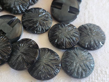 Lot 10 boutons vintage gris bleuté texturé pied 1,7 cm ref 372