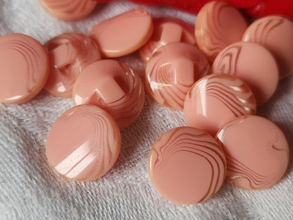 Lot 13 boutons vintage petits rose veiné  à pied 1,2 cm ref 613
