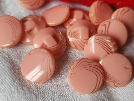 Lot 13 boutons vintage petits rose veiné  à pied 1,2 cm ref 613