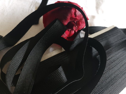 Biais galon vintage noir satiné 6 mètres 1,7 cm B6