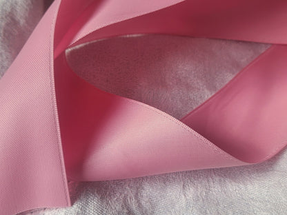 Ruban large ancien nylon rose épais  3 mètres sur 3,8 cm modiste mercerie B5 n°6