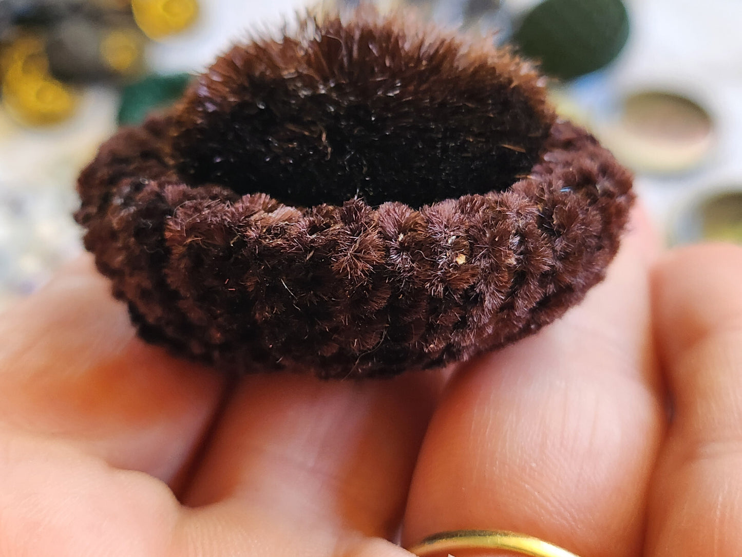 Haute couture énorme bouton ancien doudou passementerie 4,5 cm ref 3458