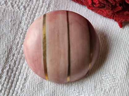 Enorme bouton vintage céramique parurier collection 3,3 cm pied rose D2F