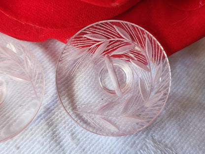 Duo bouton ancien lucite plexis épis de blé à pied  2,5  cm rose  D12D