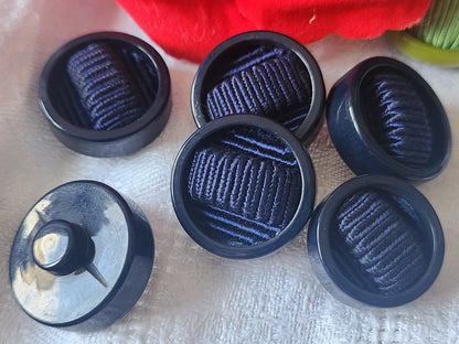 lot 6 boutons anciens vintage passementerie bleu pied 2,3 cm ref  3868 **