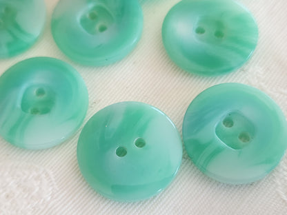 Lot 9 boutons vintage trous vert d'eau bleu 1,8 cm ou 18 mm ref  6257