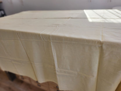 Lot deux draps anciens jaune monogrammes HK idéal rideau B6
