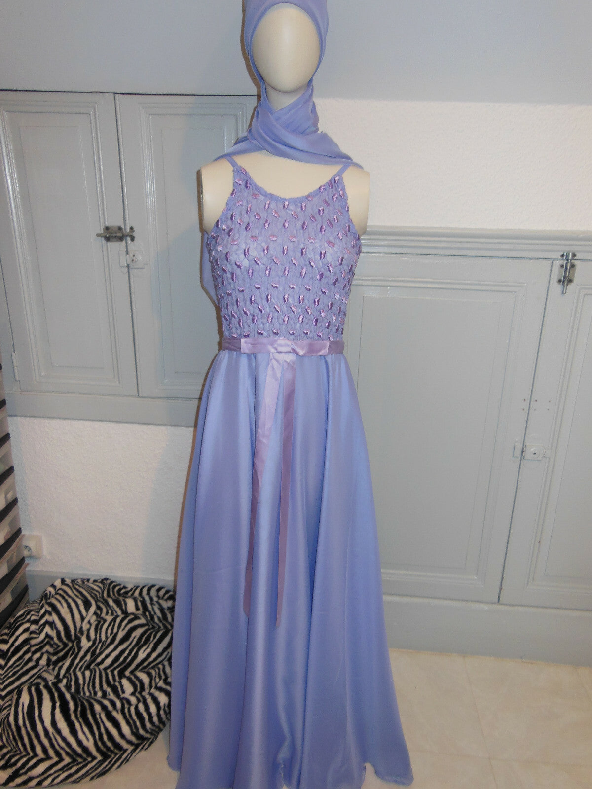 Pur vintage robe violette longue Catherine  Denailles sublime T36/38 Ref PORT