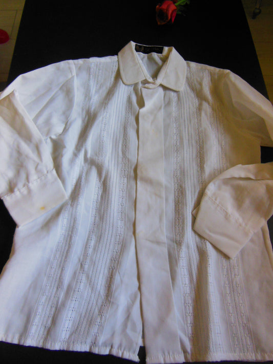 Chemisier vintage enfant petit garçon ancien blanc à nettoyer B6