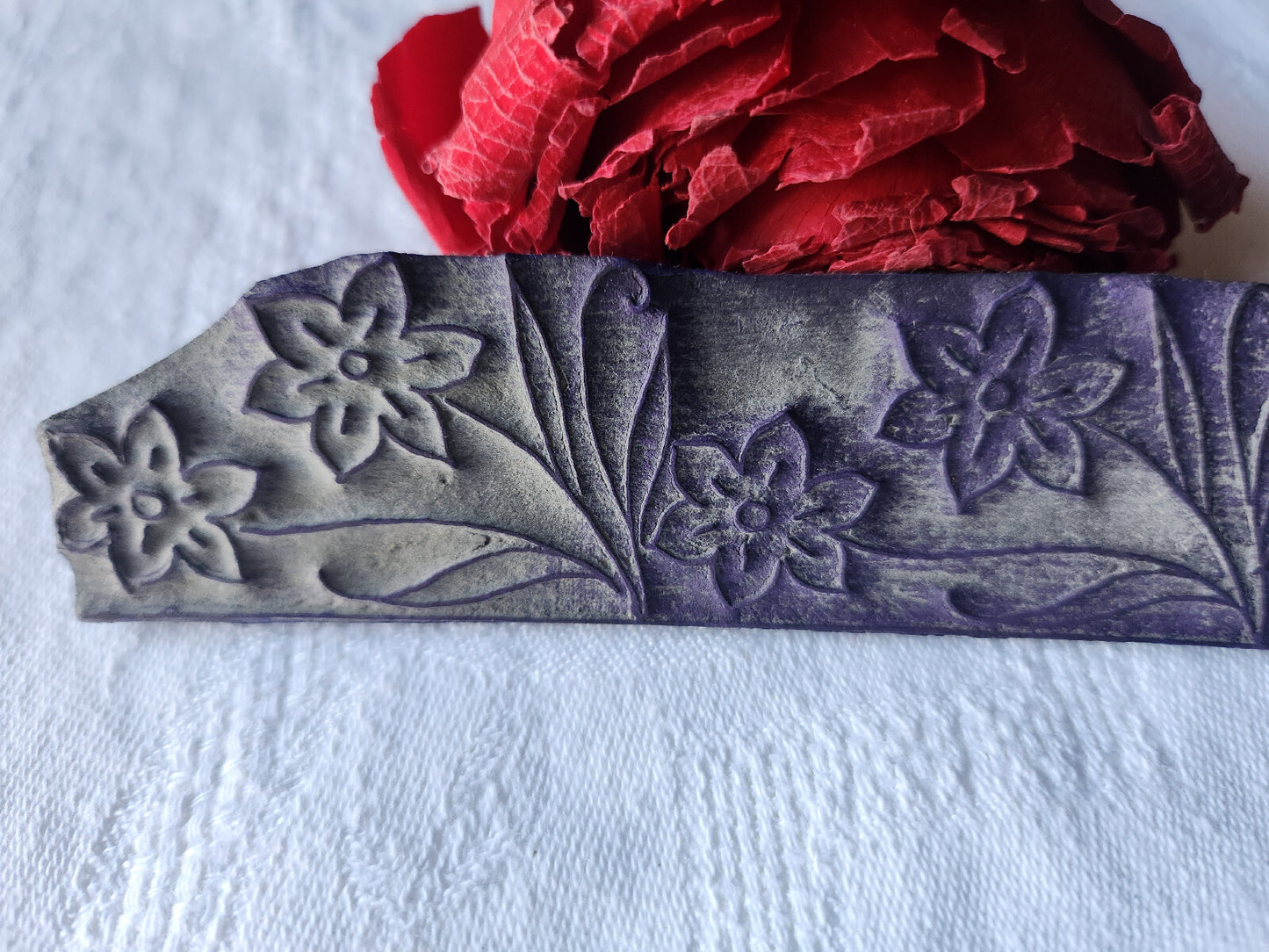 Tampon ancien sans support frise broderie collection fleur des champs  n°30