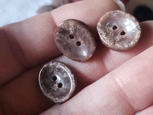 Lot 16 petits boutons vintage marron moucheté ovale  1,1 sur 1,3 cm ref 1228