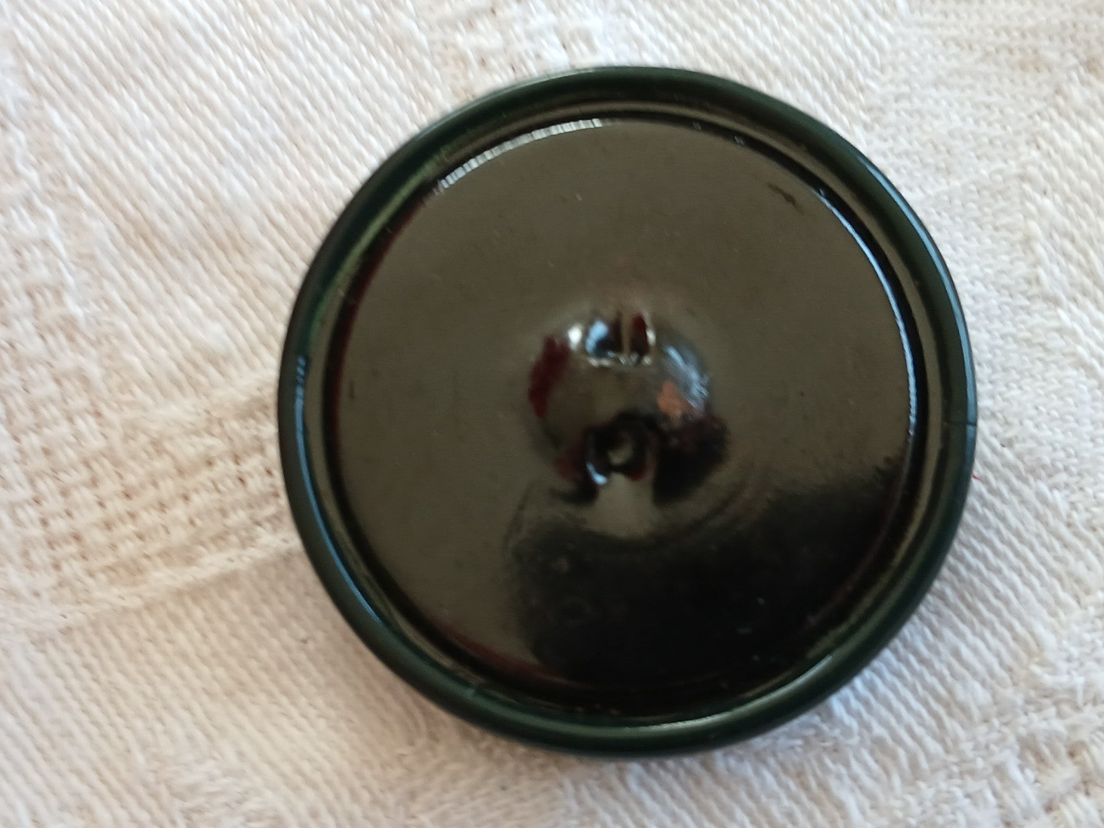 Gros bouton ancien en celluloïd superbe pied vert/bleu  3,7 cm  ref 6459
