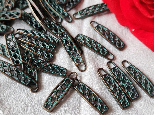 Lot 6 tirettes fermeture éclaire originale création bijoux languette pendant T7