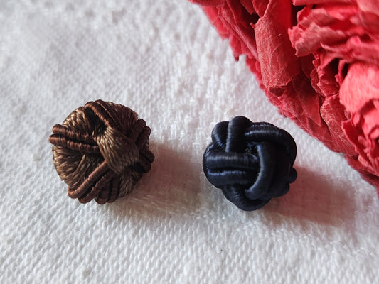 Duo mini boutons ancien   passementerie 1,1 cm G3D
