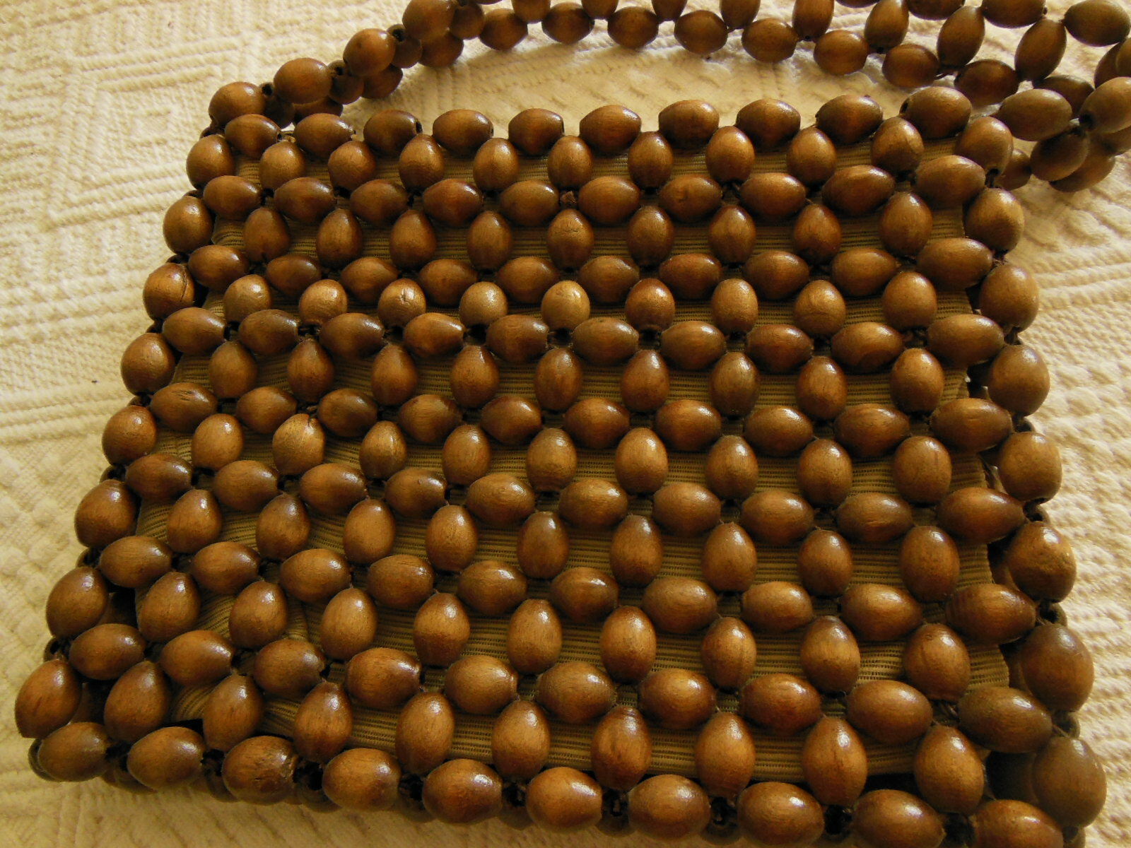 Rigolo ancien sac en main perle en bois vintage petit pochette mignon