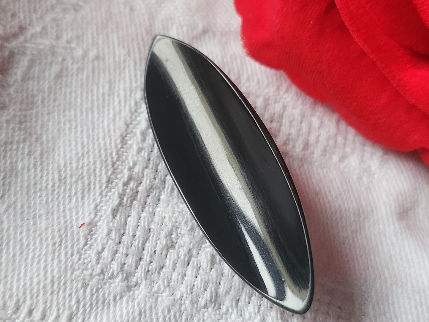 collection trés long bouton ancien noir etroit   vintage 4,7 cm ref 5108