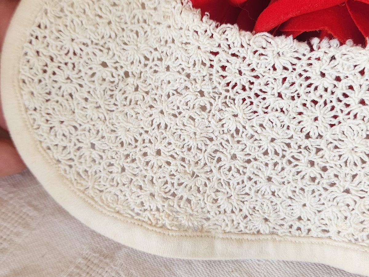 Col ancien bebe poupée enfant  jolie fleur  création couture T2-11